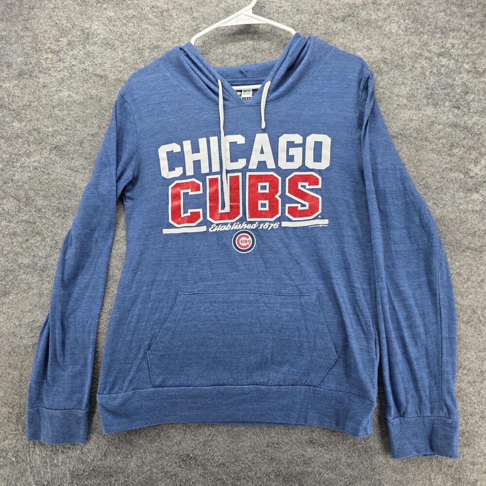 Chicago Cubs Hoodie Mens M Blue MLB Baseball New Era Pullover Sweatshirt